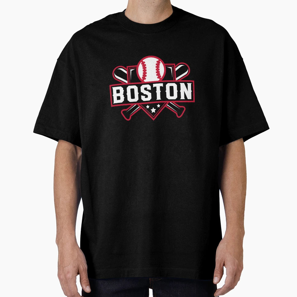 Boston Baseball Home Plate Crossed Bats T-Shirt - Unique Graphic Unisex - T-Shirt, Sweatshirt, Hoodie