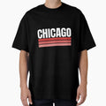 Fun Chicago Red Blue Striped Hometown T-Shirt - Aesthetic Graphic Unisex - T-Shirt, Sweatshirt, Hoodie