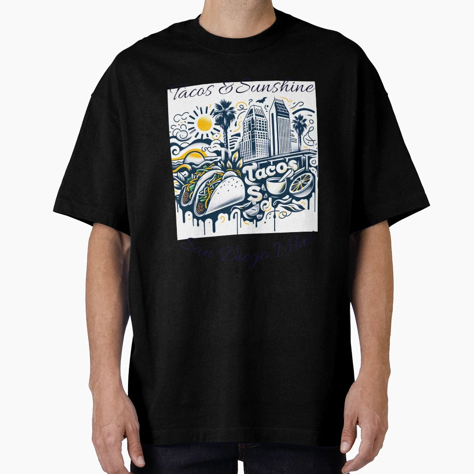 Tacos Sunshine San Diego Vibes T-Shirt - Minimalist Print Unisex - T-Shirt, Sweatshirt, Hoodie