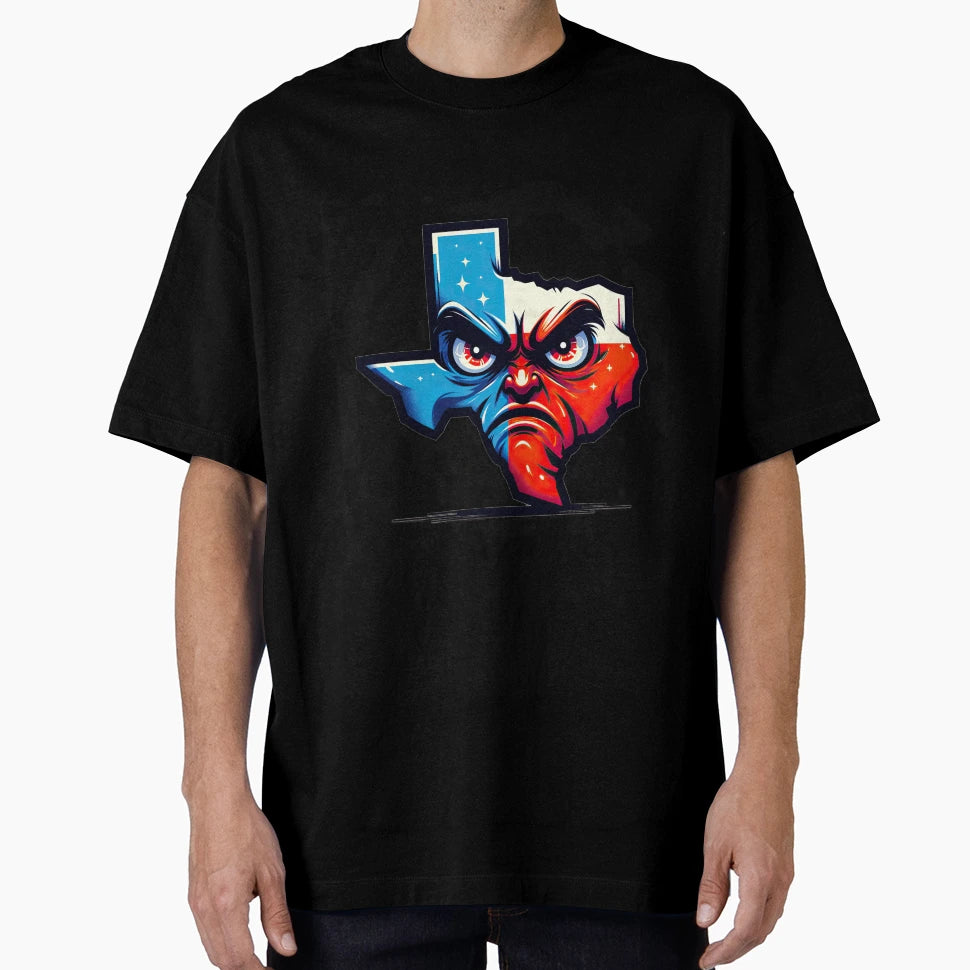 Texan Temper Lone Star Scowl T-Shirt - Trendy Graphic for Adults - T-Shirt, Sweatshirt, Hoodie