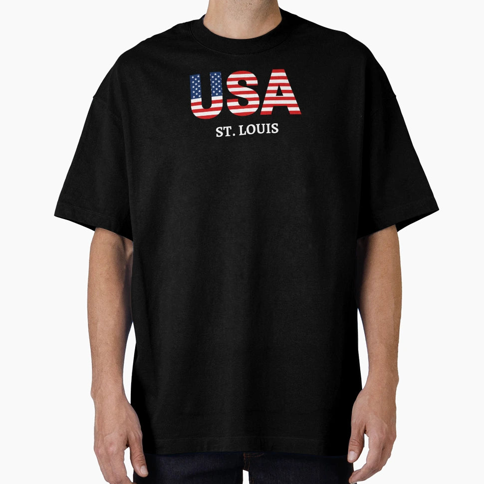 St Louis Usa Flag 4Th July Independence T-Shirt - Minimalist Print Unisex - T-Shirt, Sweatshirt, Hoodie