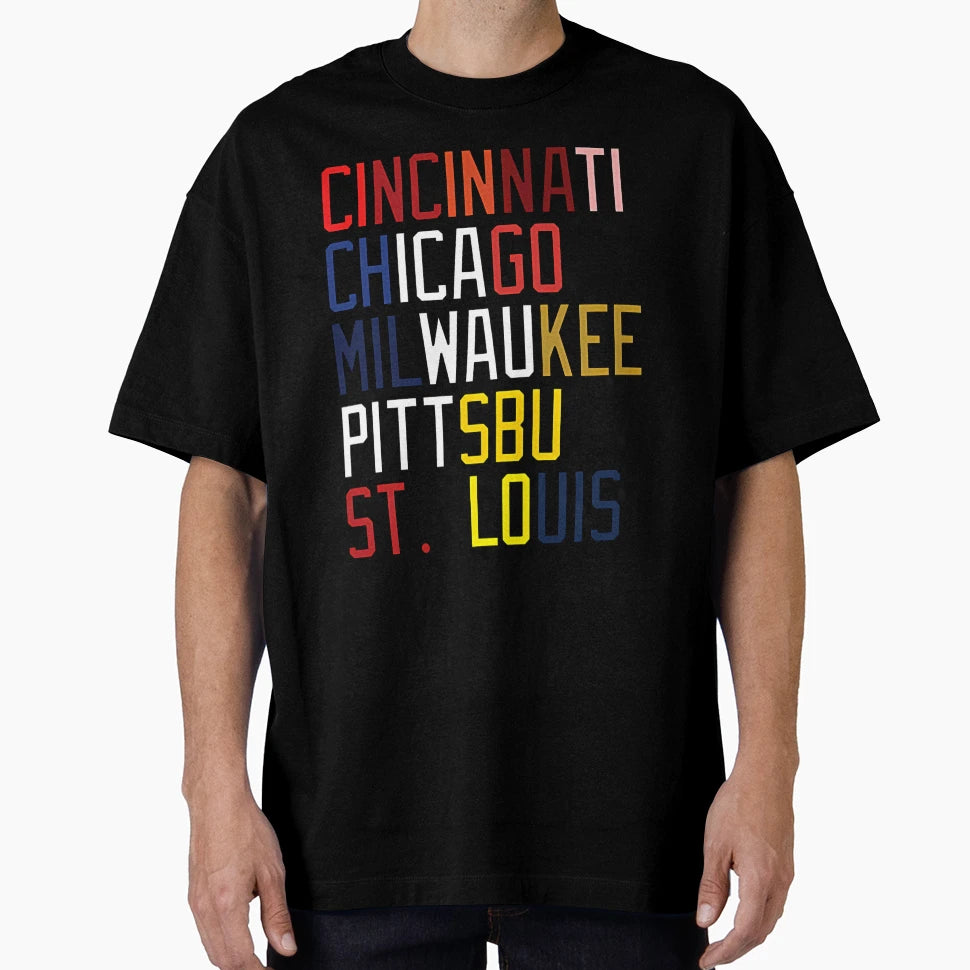 Nl Central Teams Locations And Colors T-Shirt - Minimalist Print Unisex - T-Shirt, Sweatshirt, Hoodie