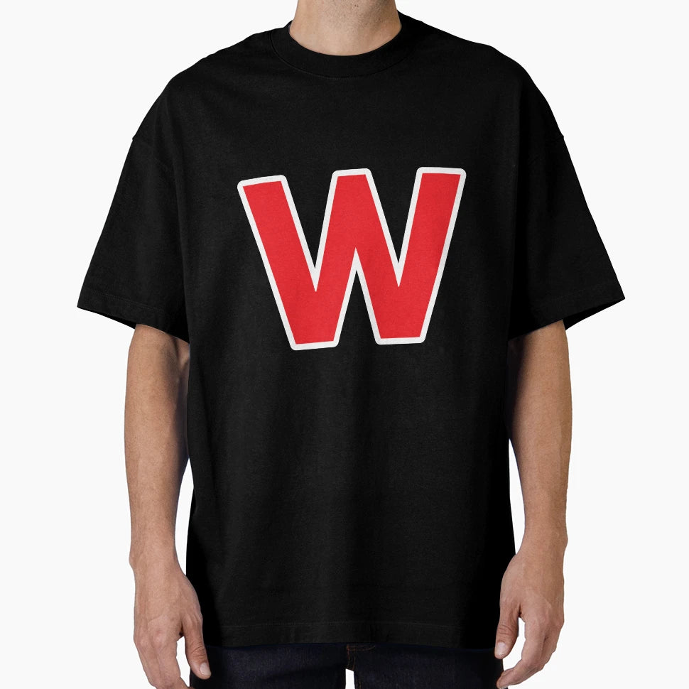 W Initial Letter W Red And White T-Shirt - Aesthetic Graphic for Adults - T-Shirt, Sweatshirt, Hoodie