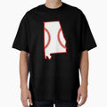 Alabama State Outline Baseball Stitch T-Shirt - Novelty Apparel for Adults - T-Shirt, Sweatshirt, Hoodie