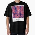 Atlanta Georgia Named City Map Red Blue T-Shirt - Aesthetic Graphic Unisex - T-Shirt, Sweatshirt, Hoodie