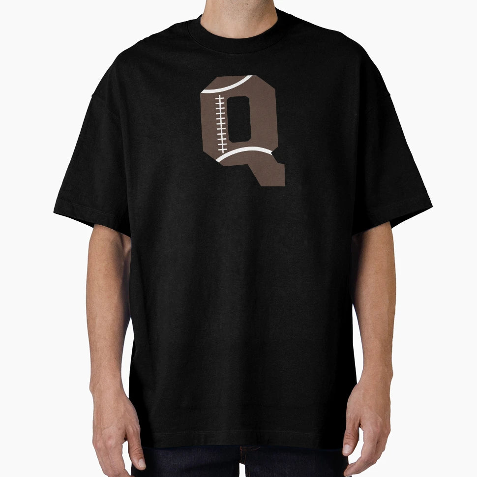 Personalized Football Initial Q T-Shirt - Fun Novelty Design for Adults - T-Shirt, Sweatshirt, Hoodie