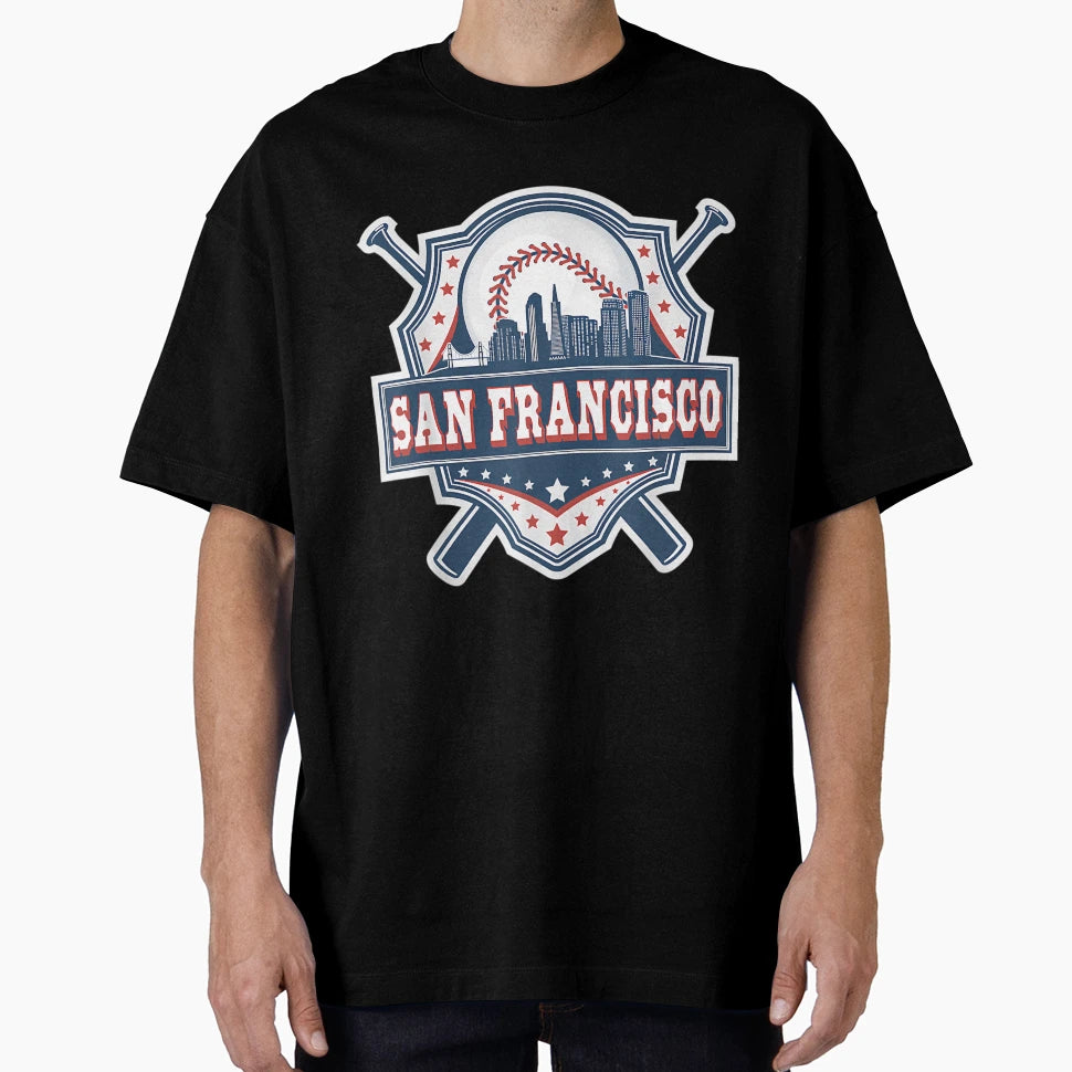 San Francisco Baseball Skyline T-Shirt - Trendy Graphic Men Women - T-Shirt, Sweatshirt, Hoodie