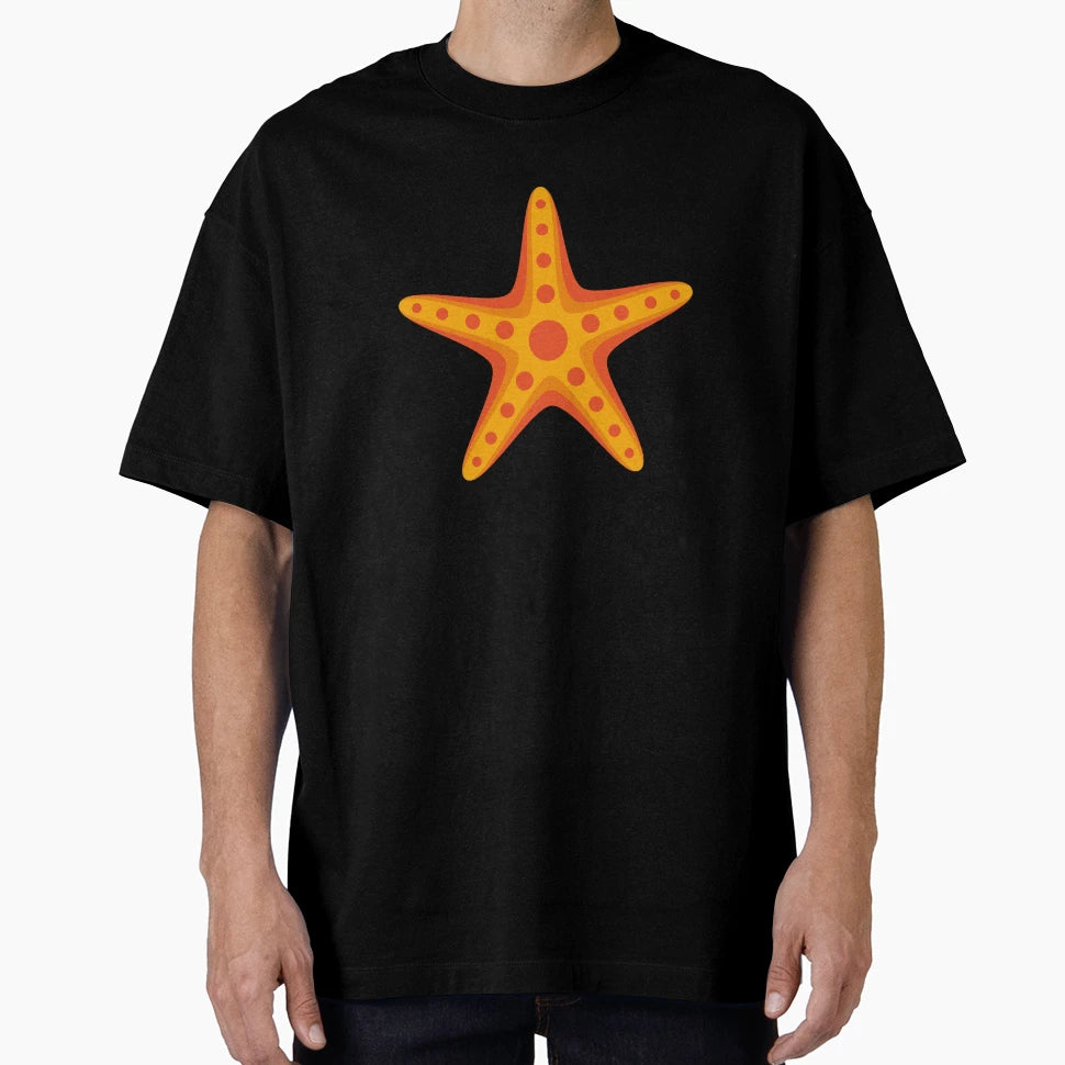 Orange Starfish Cartoon T-Shirt - Minimalist Print for Adults - T-Shirt, Sweatshirt, Hoodie