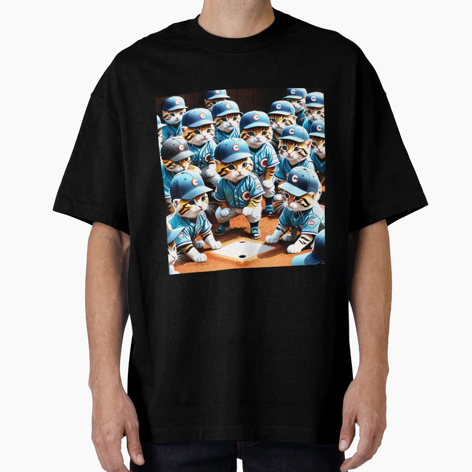 Kitten Baseball Team T-Shirt - Unique Graphic for Adults - T-Shirt, Sweatshirt, Hoodie