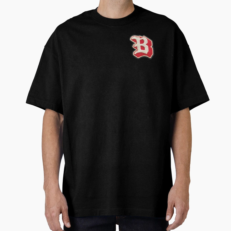 Letter B Letterman B Monogram Gold T-Shirt - Trendy Graphic Men Women - T-Shirt, Sweatshirt, Hoodie