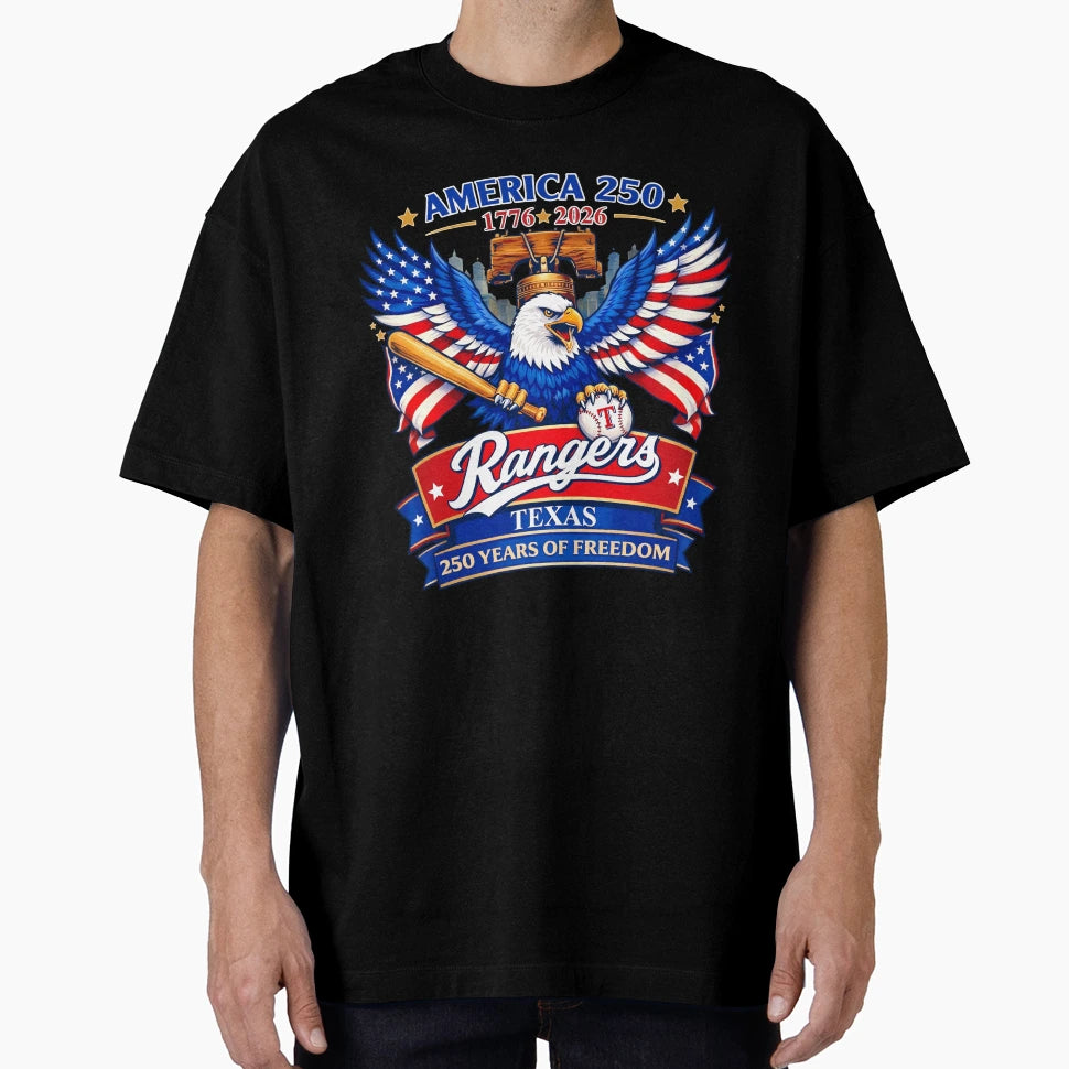 America 250 Rangers Texas 250 Years T-Shirt - Trendy Graphic Men Women - T-Shirt, Sweatshirt, Hoodie