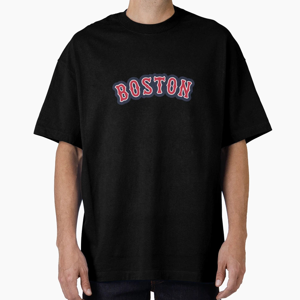 Boston Baseball Script Text Art T-Shirt - Unique Graphic Men Women - T-Shirt, Sweatshirt, Hoodie