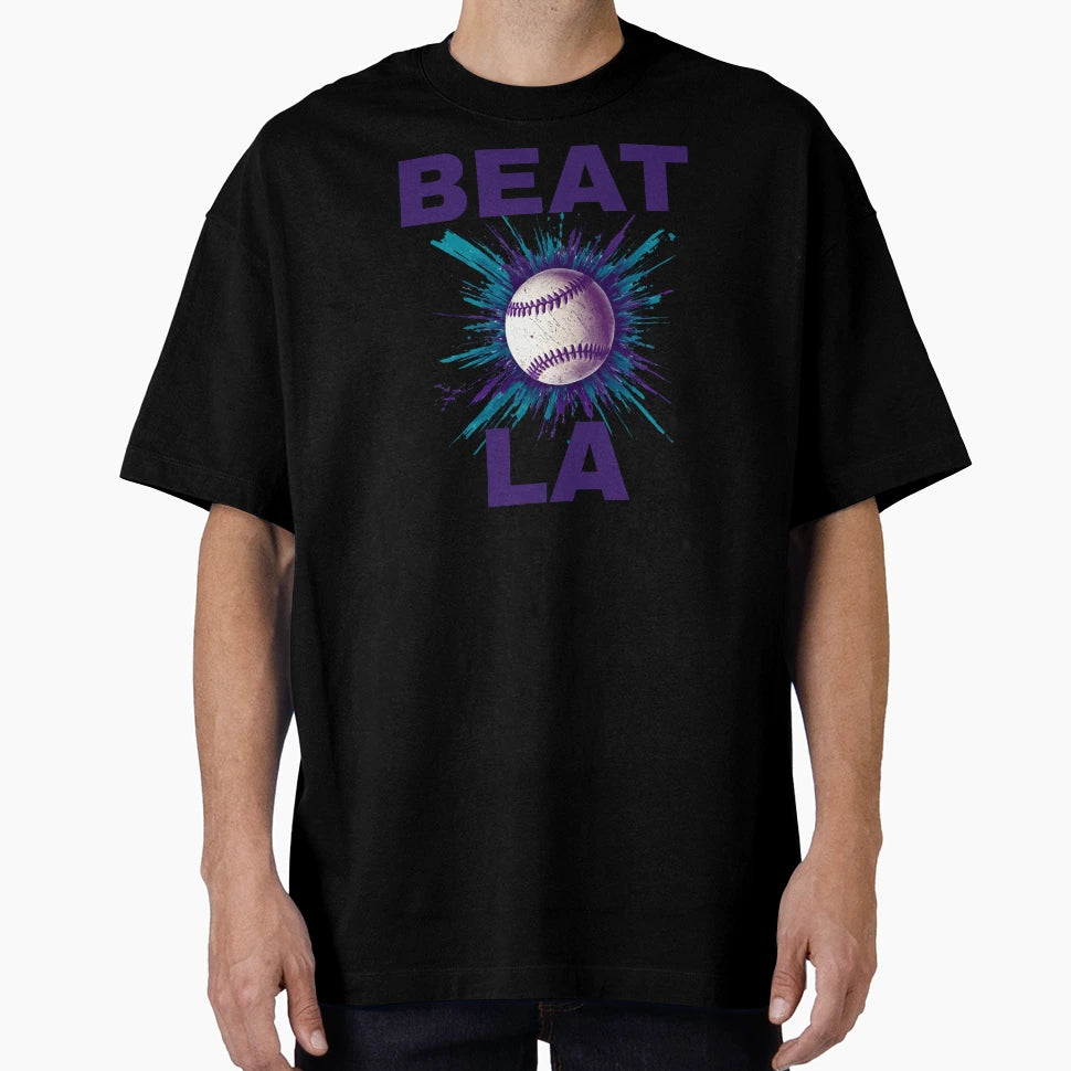 Beat La Ari Dbacks Purple Text T-Shirt - Casual Everyday Wear Unisex - T-Shirt, Sweatshirt, Hoodie