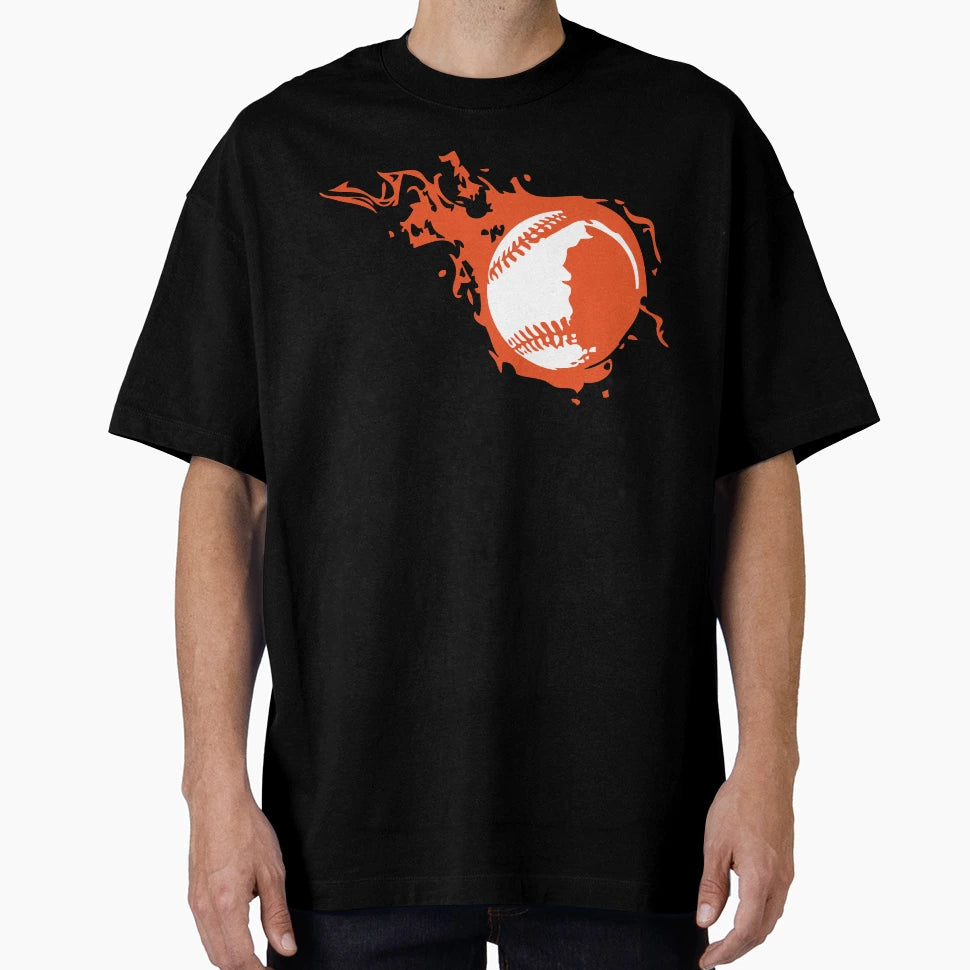 Baseball Flame Fire T-Shirt - Fun Novelty Design Unisex - T-Shirt, Sweatshirt, Hoodie