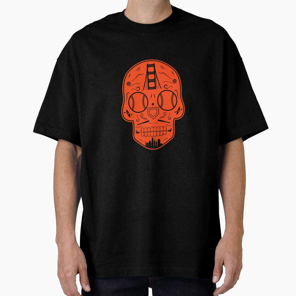 San Francisco Baseball Sugar Skull T-Shirt - Trendy Graphic Unisex - T-Shirt, Sweatshirt, Hoodie