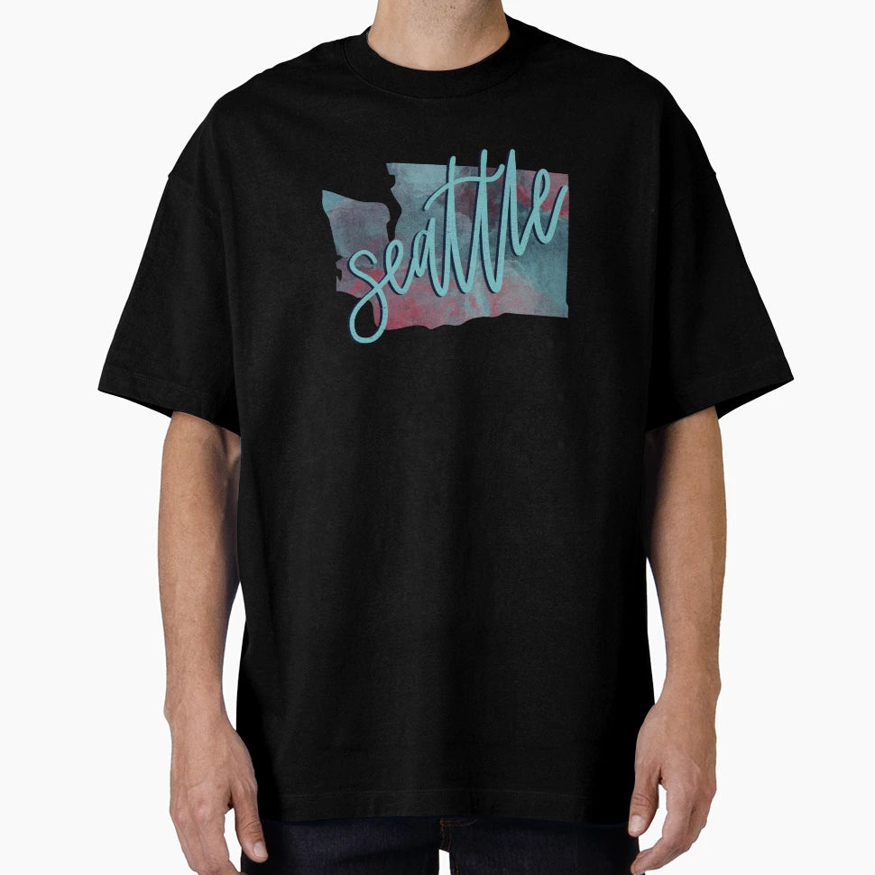 Seattle Washington T-Shirt - Custom Art Print Men Women - T-Shirt, Sweatshirt, Hoodie