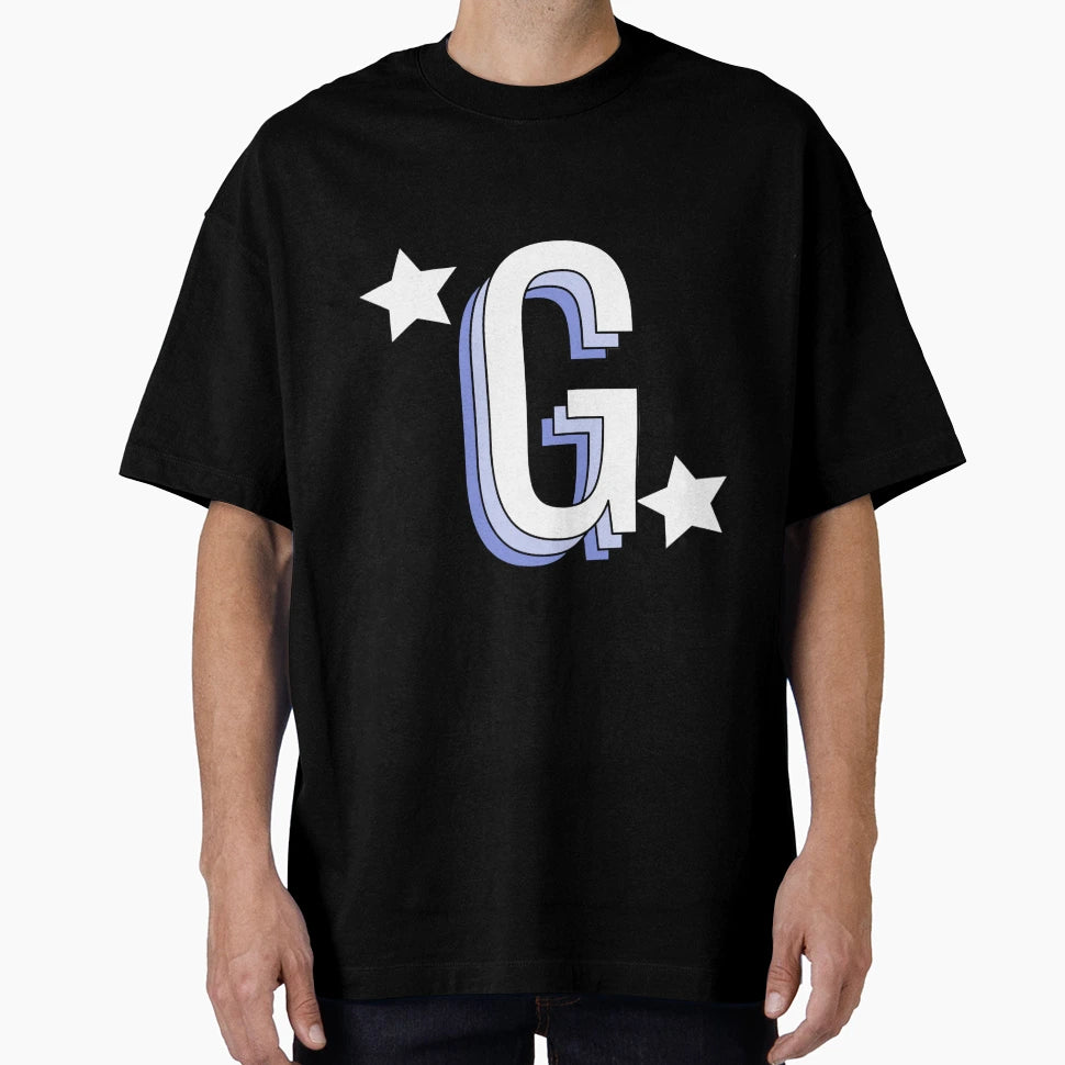 L Aesthetic Blue Letter G Stars T-Shirt - Streetwear Style for Adults - T-Shirt, Sweatshirt, Hoodie
