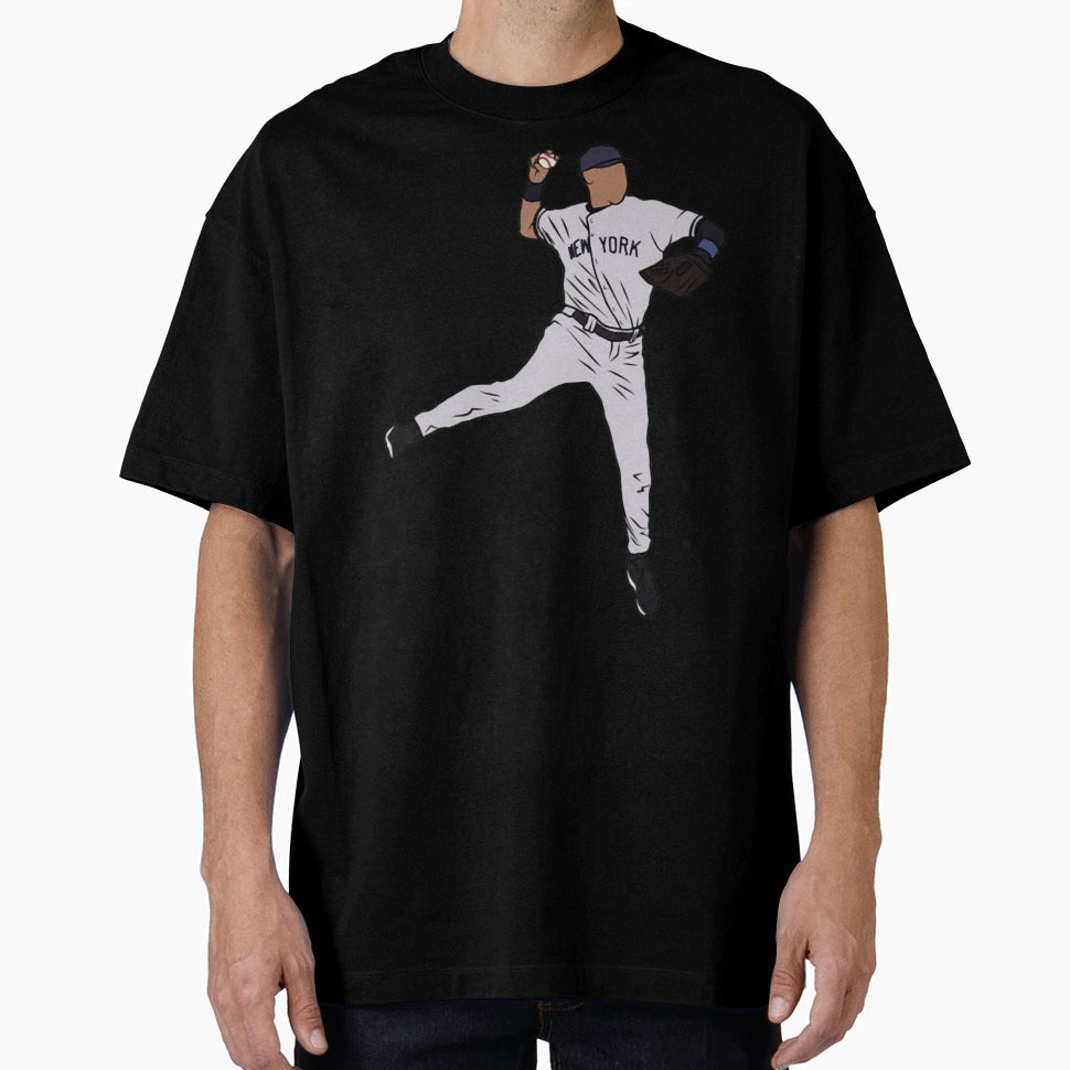 Derek Jeter Jump Throw T-Shirt - Custom Art Print Men Women - T-Shirt, Sweatshirt, Hoodie