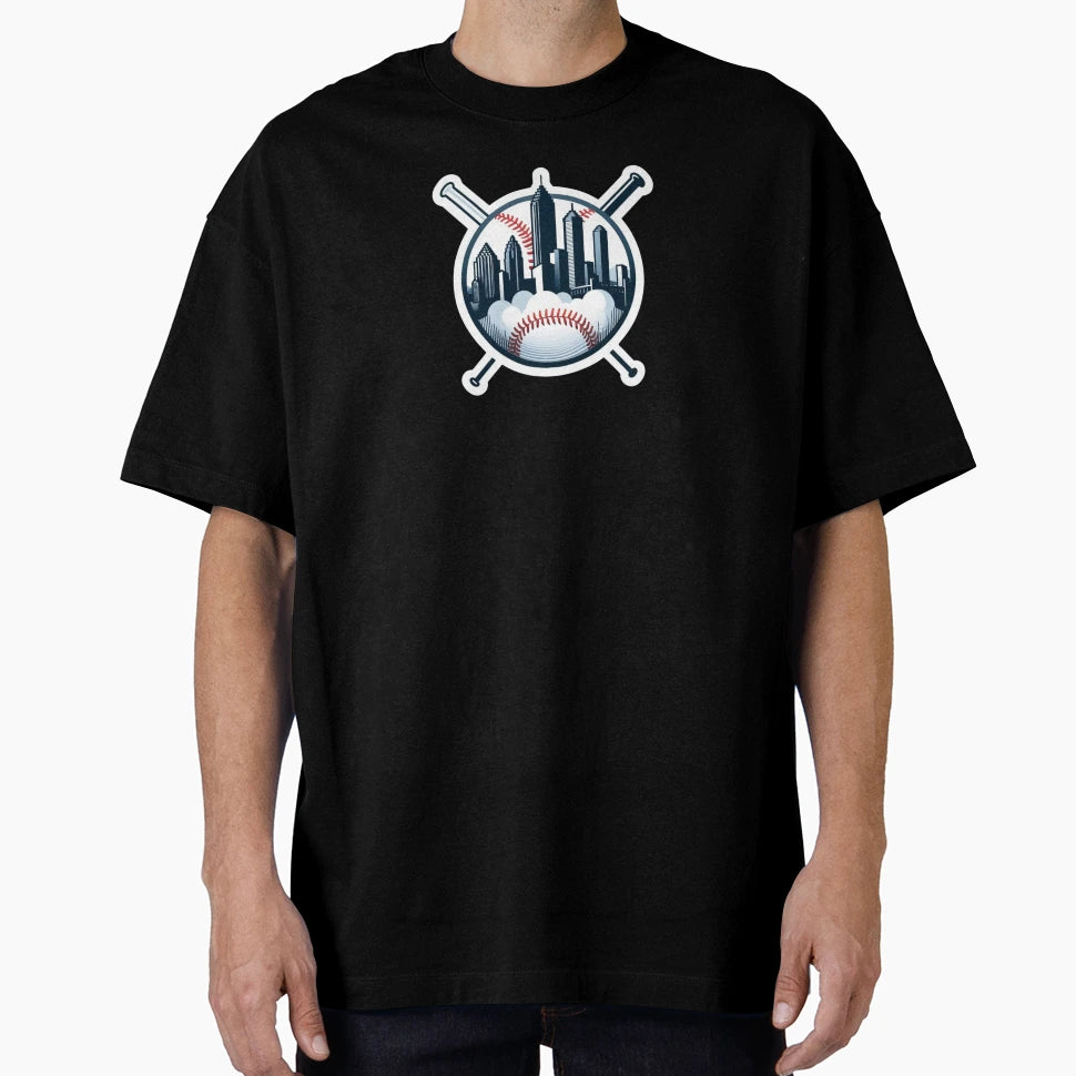 Atlanta Skyline Baseball T-Shirt - Graphic Print for Adults - T-Shirt, Sweatshirt, Hoodie