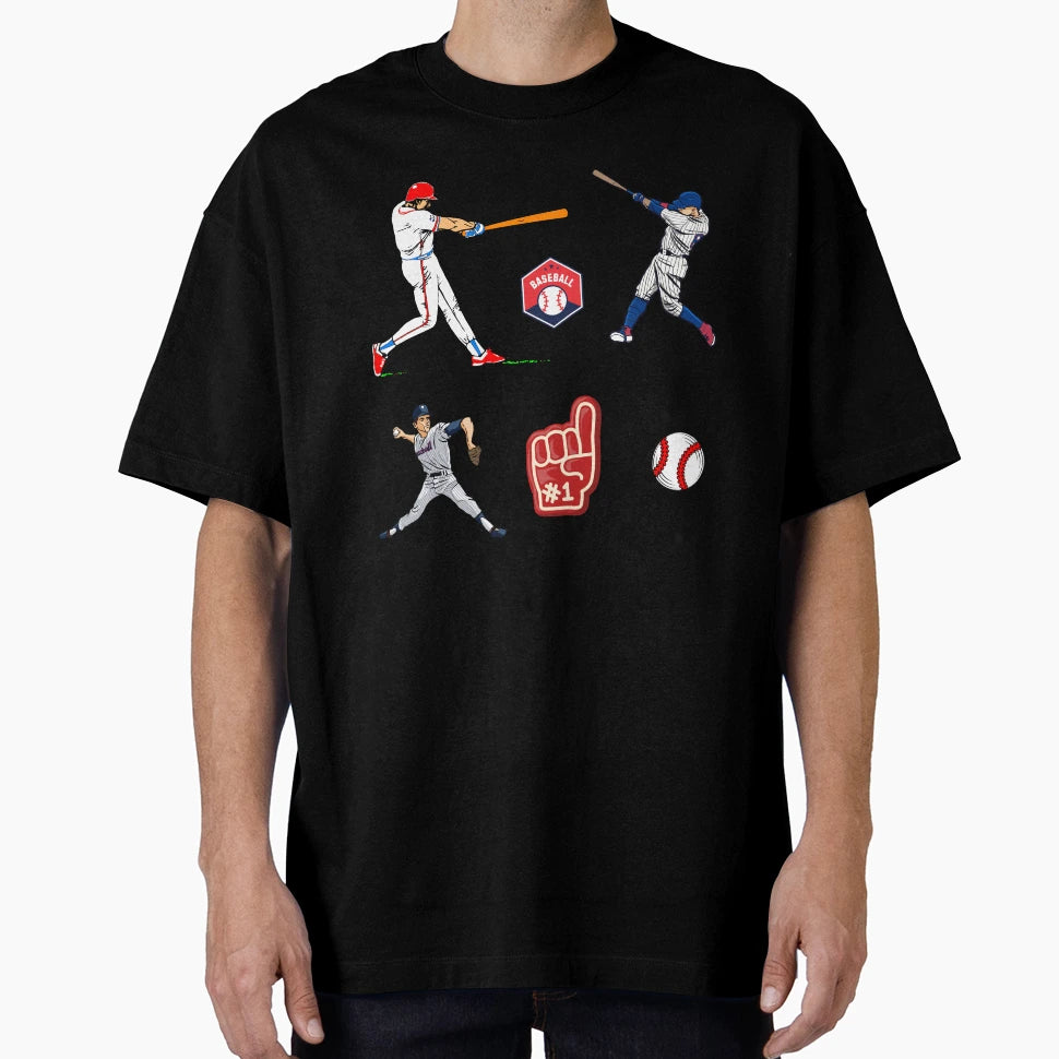 Illustrations Designed Baseball Fans T-Shirt - Trendy Graphic Unisex - T-Shirt, Sweatshirt, Hoodie