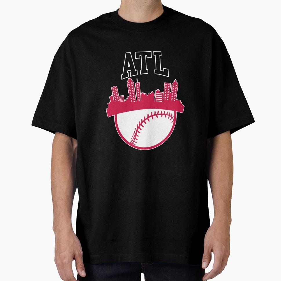 Atlanta Baseball Minimalist Atl Skyline T-Shirt - Novelty Apparel Unisex - T-Shirt, Sweatshirt, Hoodie