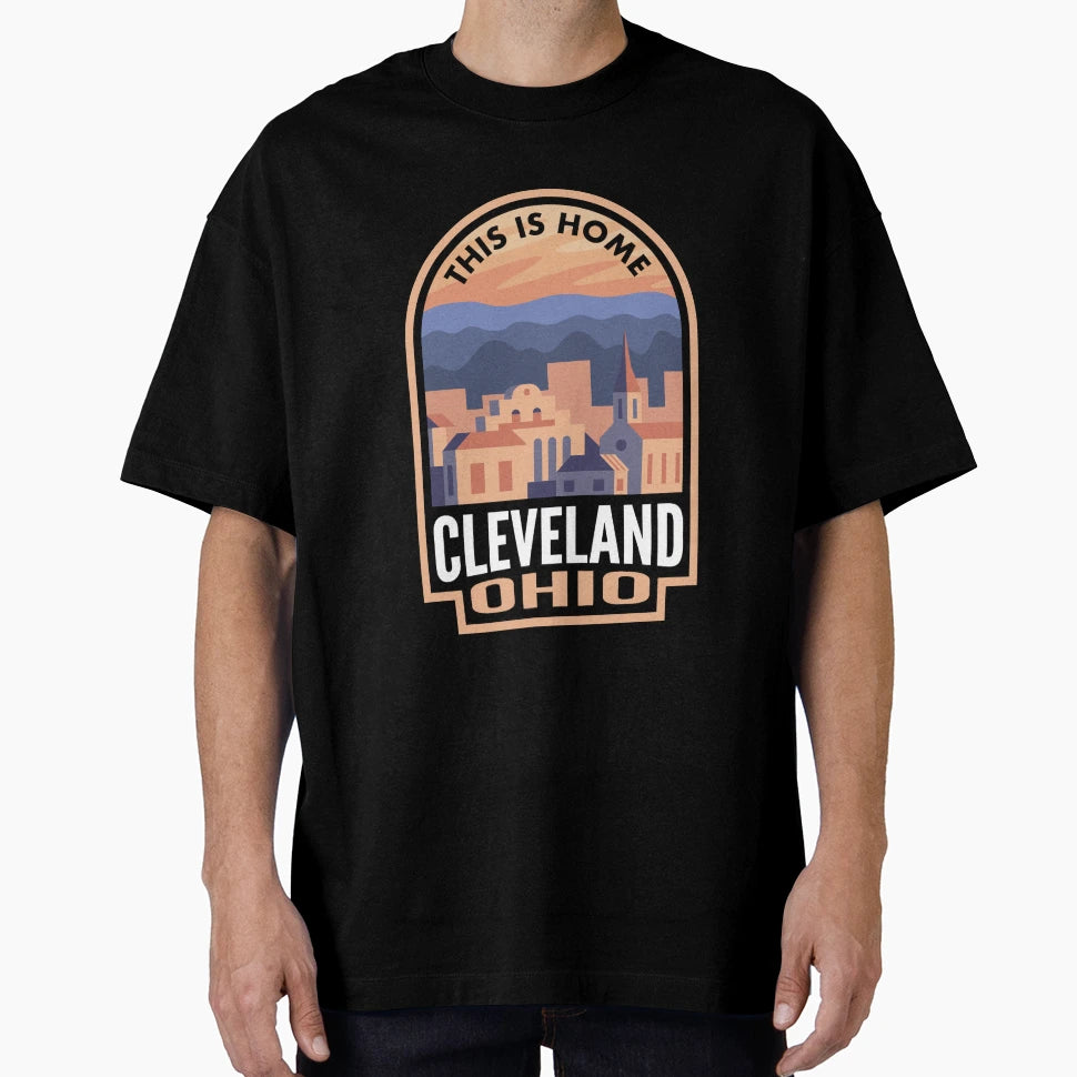 Downtown Cleveland Ohio This Is Home T-Shirt - Custom Art Print Unisex - T-Shirt, Sweatshirt, Hoodie
