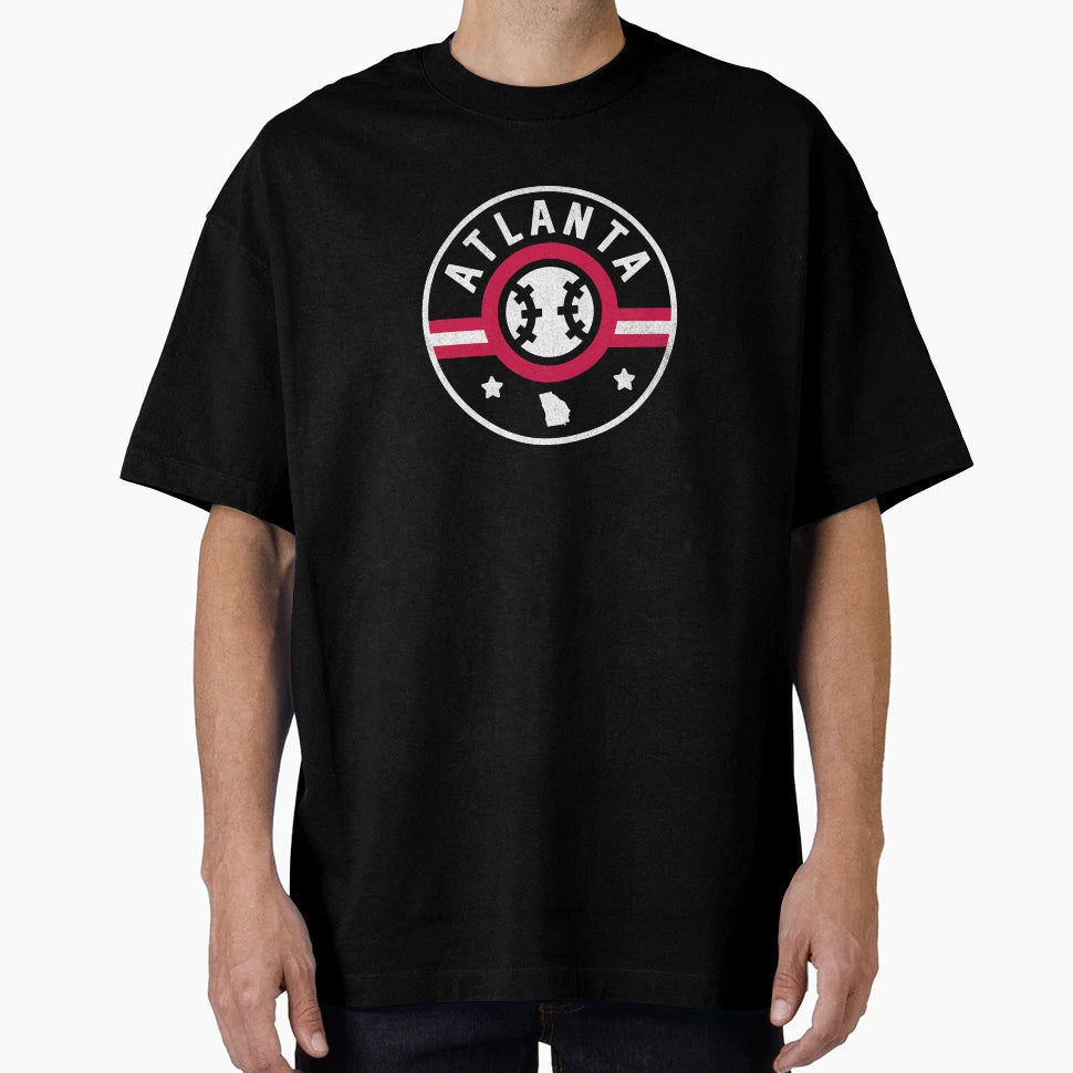 Atlanta Baseball Stars And Stripes T-Shirt - Streetwear Style for Adults - T-Shirt, Sweatshirt, Hoodie
