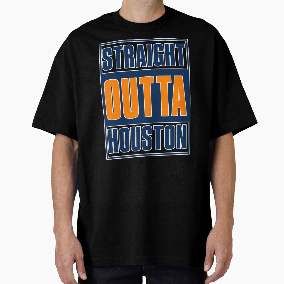 Straight Out Houston Baseball T-Shirt - Streetwear Style Men Women - T-Shirt, Sweatshirt, Hoodie