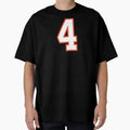 Sports Number 4 White Orange Color T-Shirt - Graphic Print for Adults - T-Shirt, Sweatshirt, Hoodie