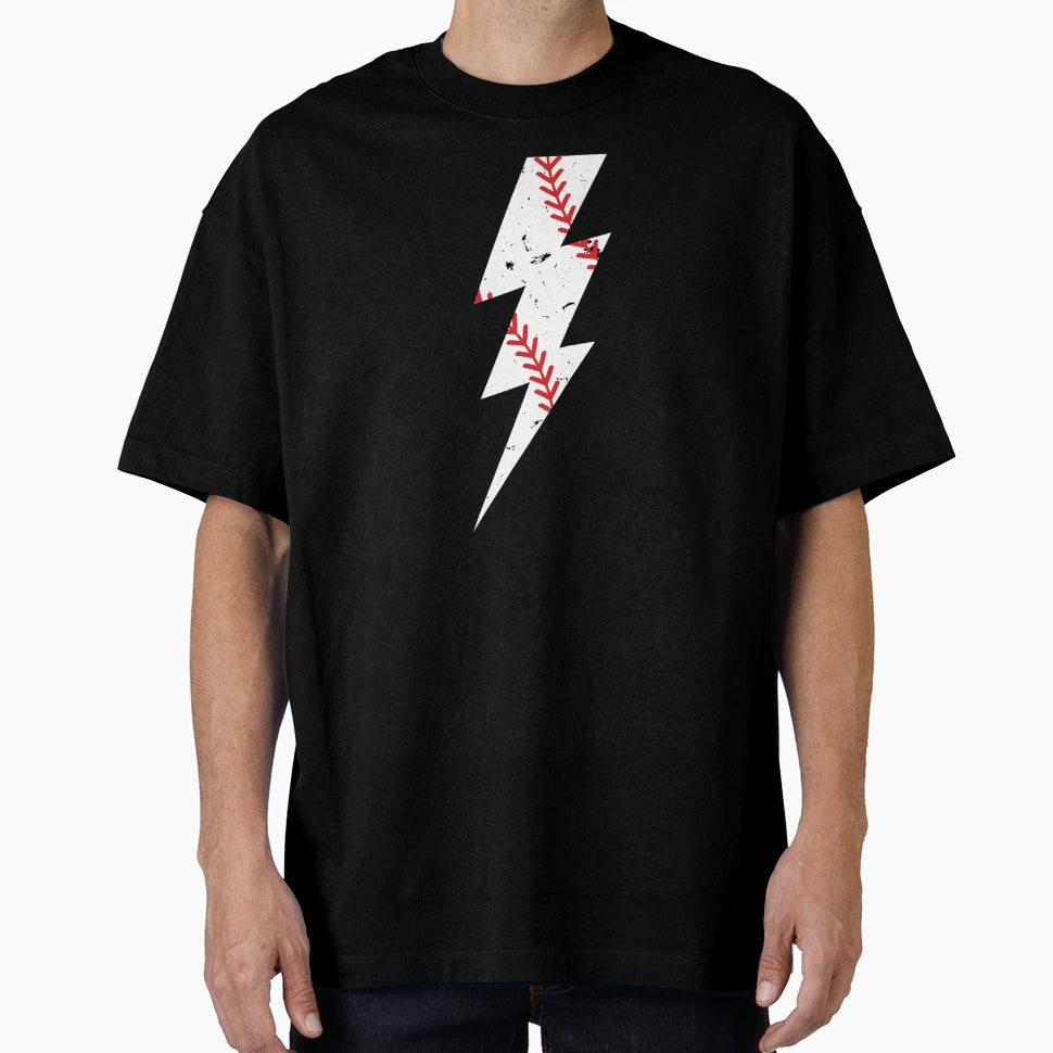 Baseball Lightning Bolt T-Shirt - Novelty Apparel Unisex - T-Shirt, Sweatshirt, Hoodie