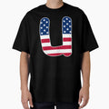 Letter U Lower Case Alphabet American T-Shirt - Novelty Apparel Unisex - T-Shirt, Sweatshirt, Hoodie