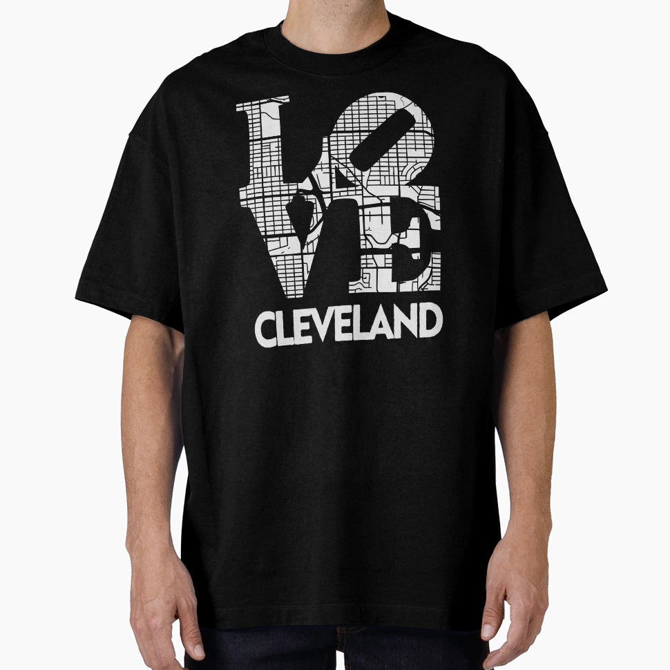 Love Cleveland City Map From T-Shirt - Streetwear Style for Adults - T-Shirt, Sweatshirt, Hoodie