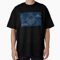 Wrigley Field Navy Blueprint T-Shirt - Novelty Apparel for Adults - T-Shirt, Sweatshirt, Hoodie