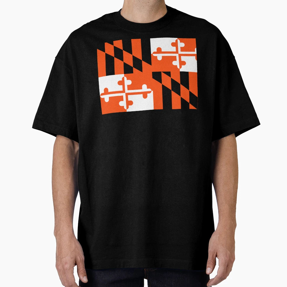 Maryland State Flag Banner T-Shirt - Casual Everyday Wear for Adults - T-Shirt, Sweatshirt, Hoodie