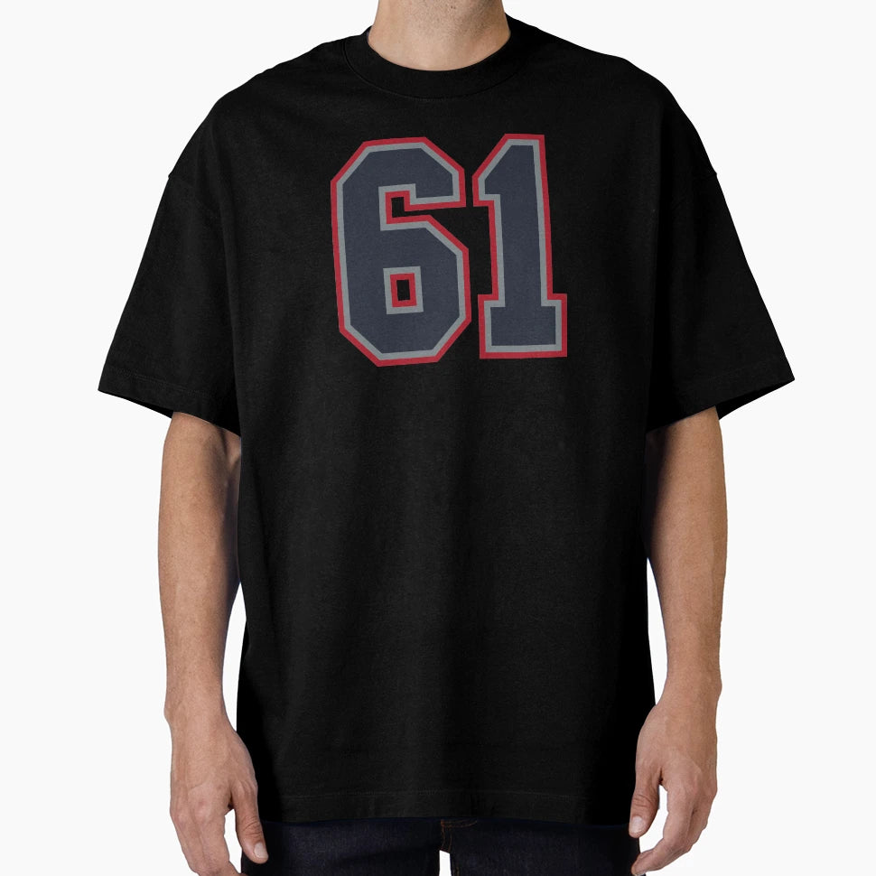 61 Navy Grey Red Sports Number Sixty T-Shirt - Custom Art Print Men Women - T-Shirt, Sweatshirt, Hoodie
