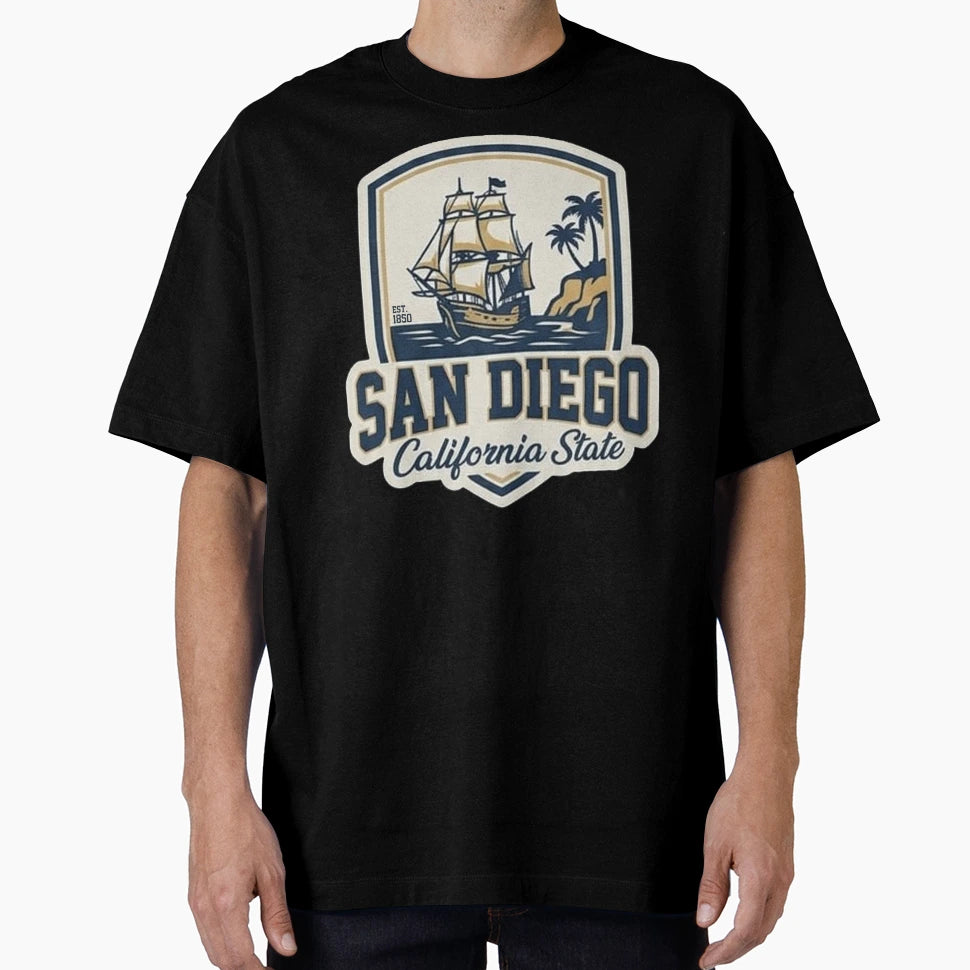 San Diego California State Coastal Ship T-Shirt - Streetwear Style Unisex - T-Shirt, Sweatshirt, Hoodie