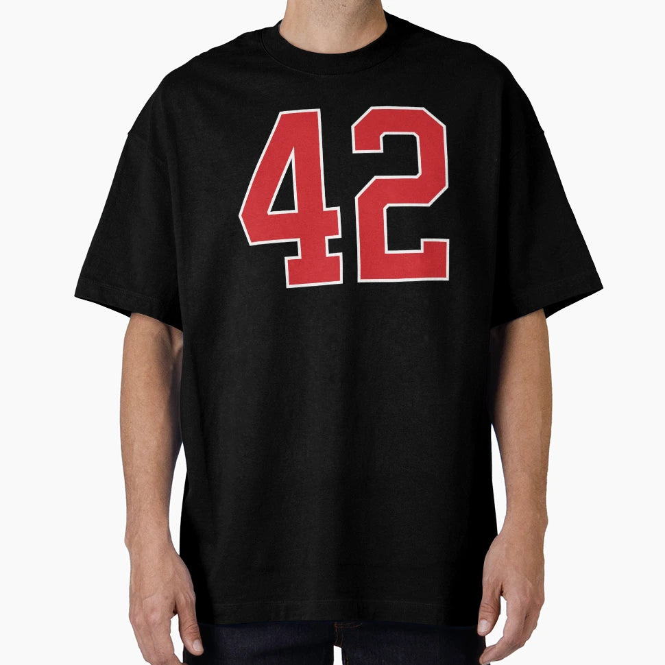 Sports Number 42 Red Black Color Lucky T-Shirt - Aesthetic Graphic Unisex - T-Shirt, Sweatshirt, Hoodie