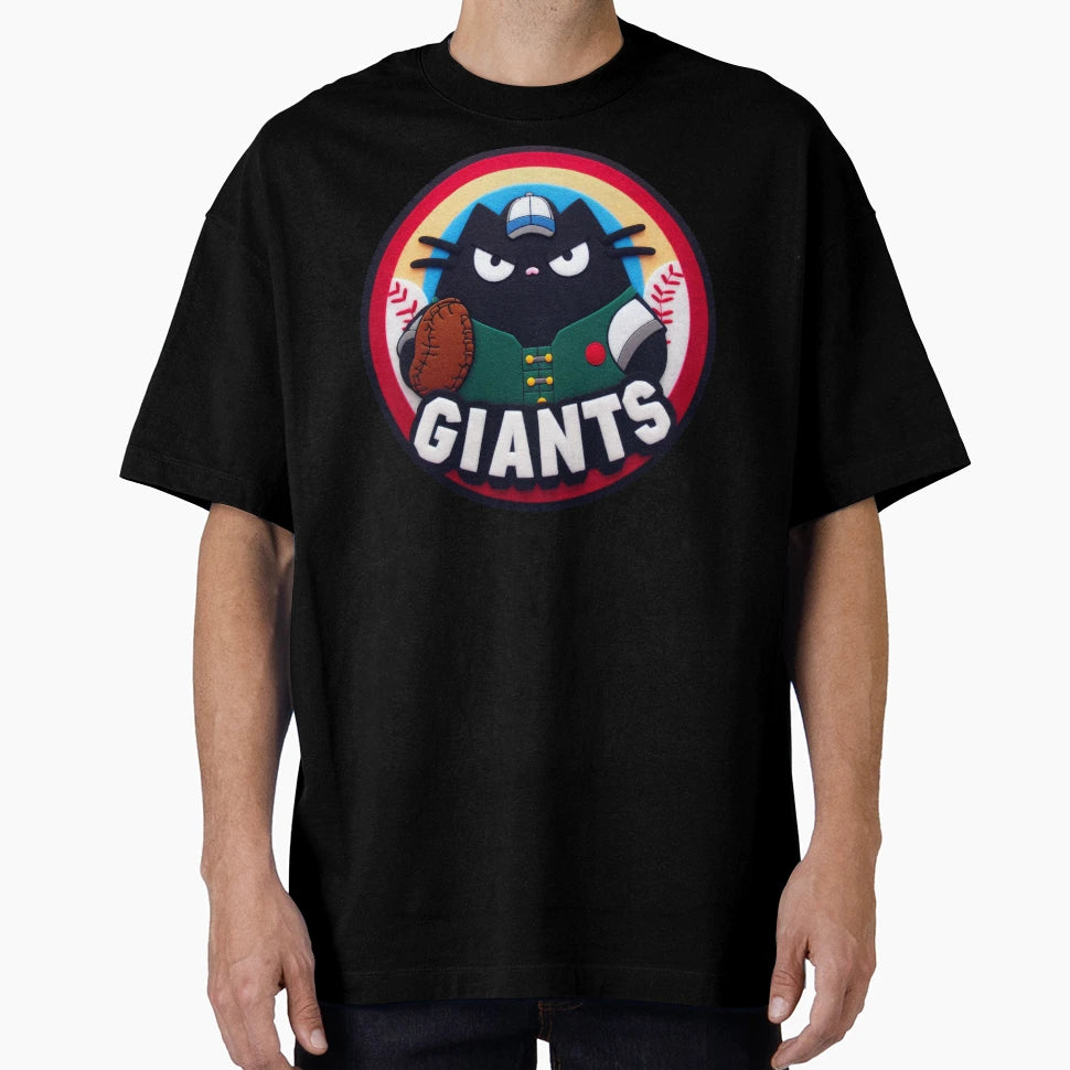 Baseball Cat Giants T-Shirt - Graphic Print Unisex - T-Shirt, Sweatshirt, Hoodie