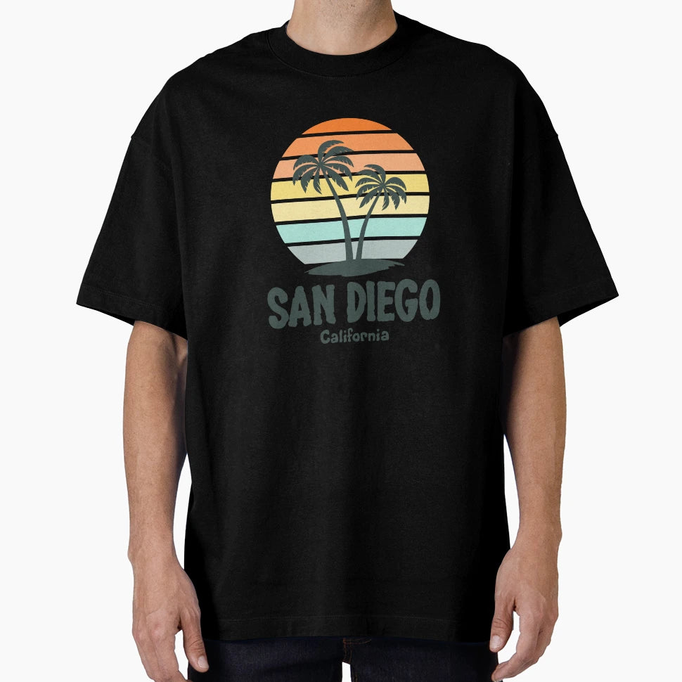 San Diego California Palm Trees T-Shirt - Custom Art Print Men Women - T-Shirt, Sweatshirt, Hoodie