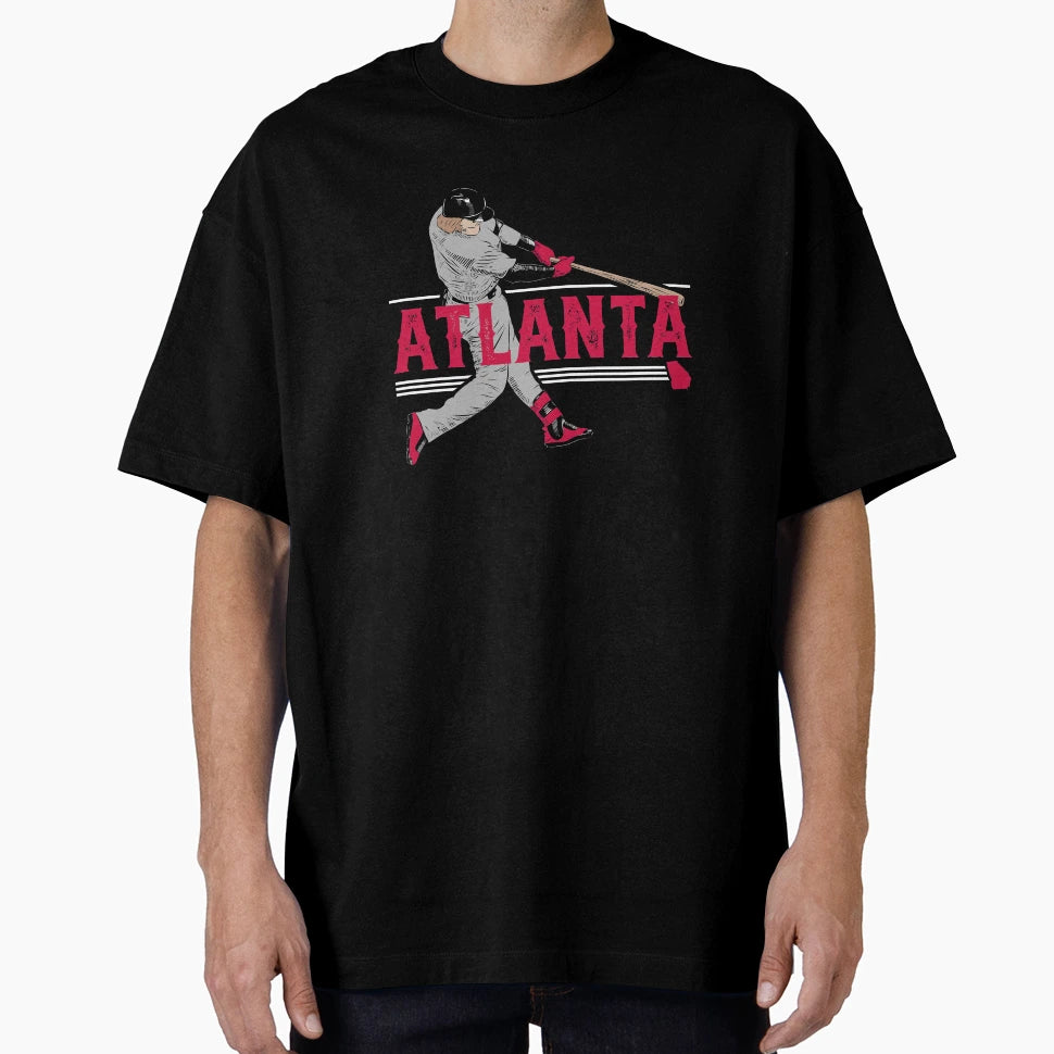Atlanta Baseball Slugger Home Run T-Shirt - Graphic Print for Adults - T-Shirt, Sweatshirt, Hoodie