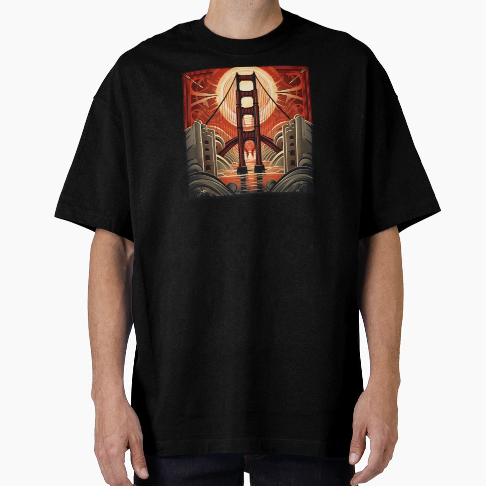 Arc Deco Golden Gate Bridge San T-Shirt - Aesthetic Graphic Men Women - T-Shirt, Sweatshirt, Hoodie