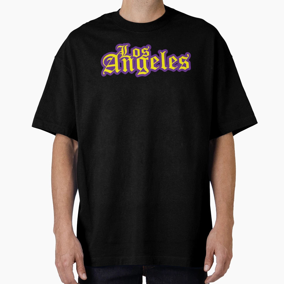 Los Angeles Old English Purple Gold T-Shirt - Custom Art Print for Adults - T-Shirt, Sweatshirt, Hoodie