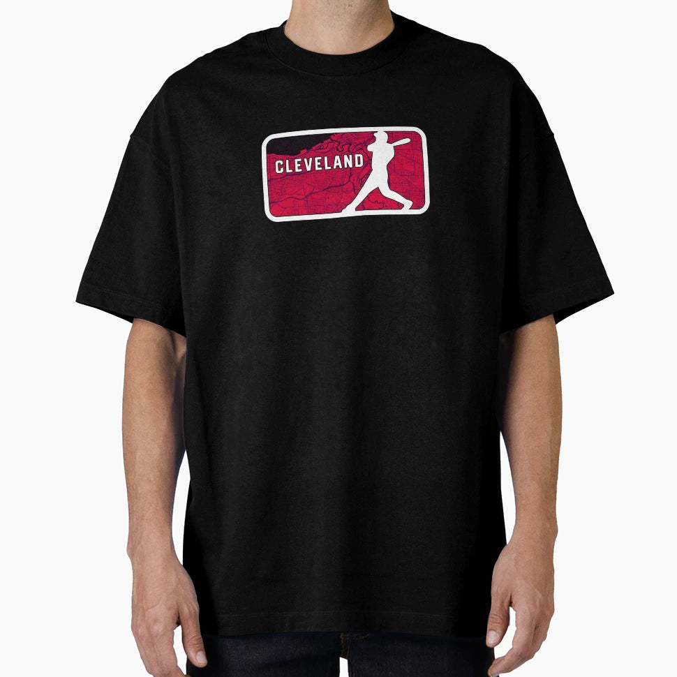 Cleveland Baseball Player Street Map T-Shirt - Minimalist Print Men Women - T-Shirt, Sweatshirt, Hoodie