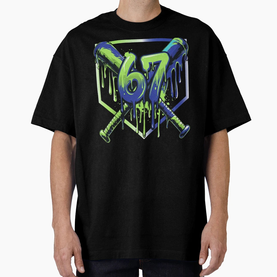 Number 67 Melting Ice Cream Drip T-Shirt - Minimalist Print Men Women - T-Shirt, Sweatshirt, Hoodie