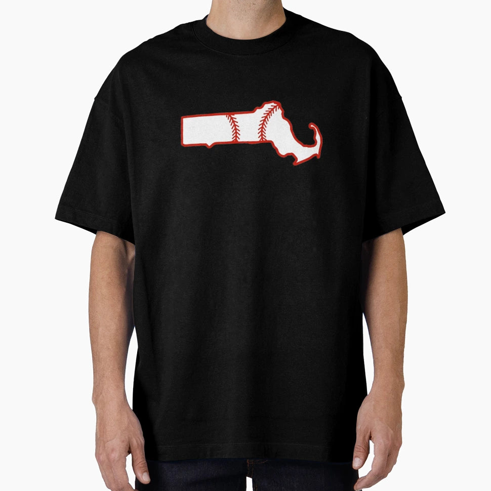 Massachusetts State Outline Baseball T-Shirt - Graphic Print Men Women - T-Shirt, Sweatshirt, Hoodie