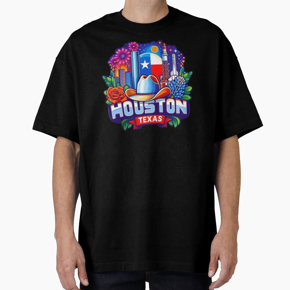 Houston Texas Usa T-Shirt - Fun Novelty Design for Adults - T-Shirt, Sweatshirt, Hoodie