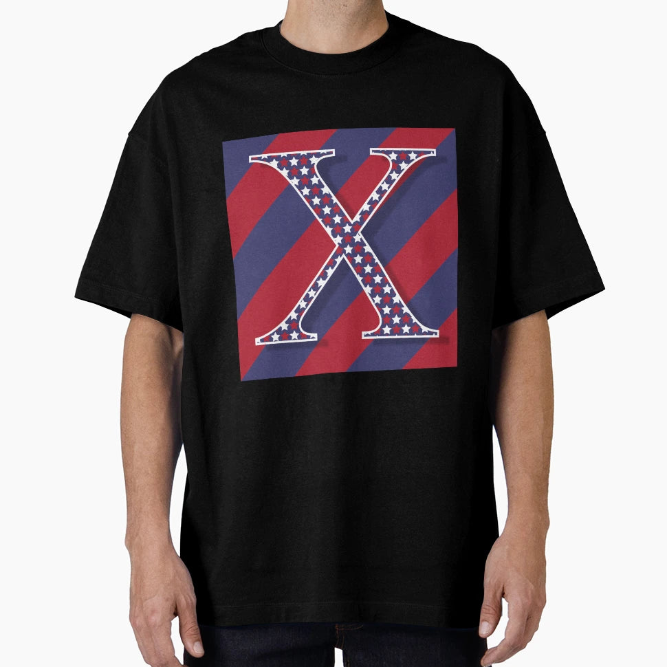 Letter X Americana Old Glory Red And T-Shirt - Trendy Graphic Men Women - T-Shirt, Sweatshirt, Hoodie