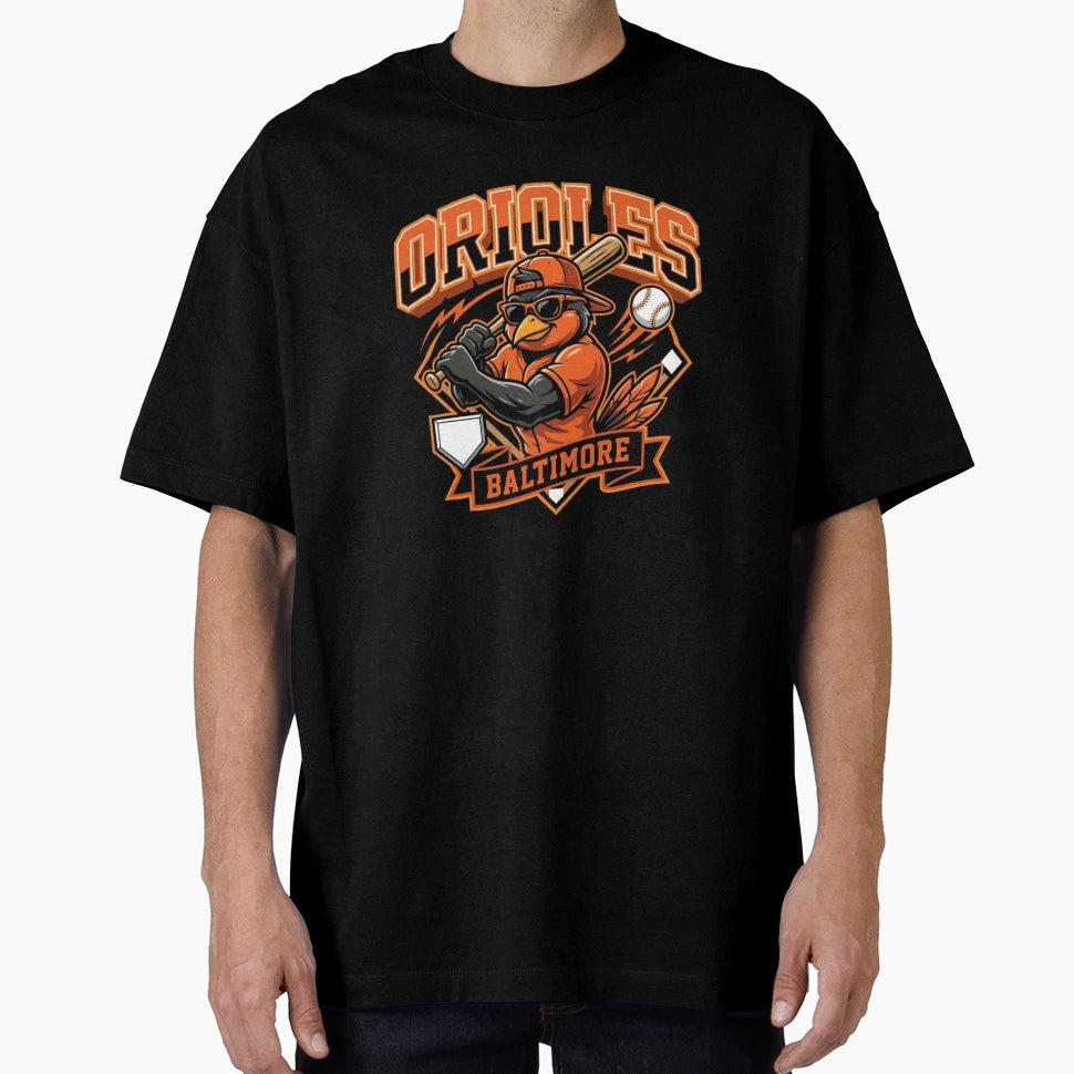 Bird Baseball Player Batter Mascot T-Shirt - Graphic Print Unisex - T-Shirt, Sweatshirt, Hoodie