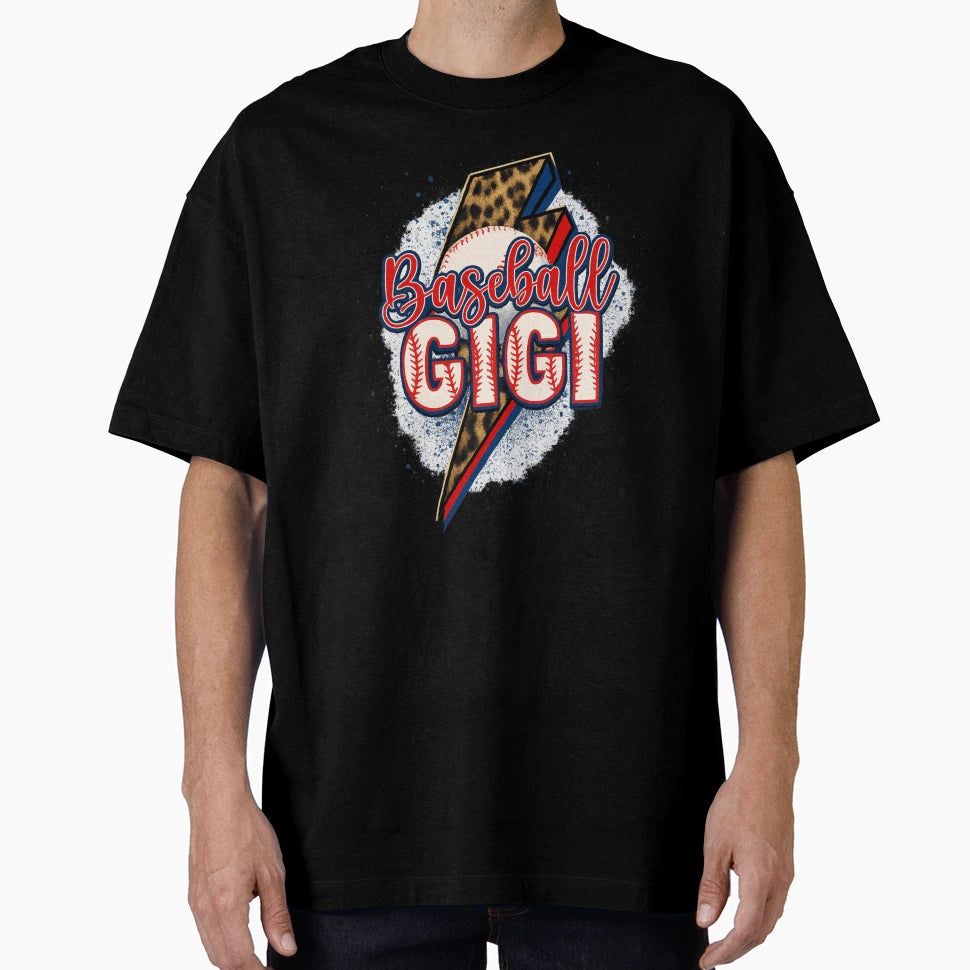 Baseball Gigi Lightning Bolt Leopard T-Shirt - Novelty Apparel for Adults - T-Shirt, Sweatshirt, Hoodie