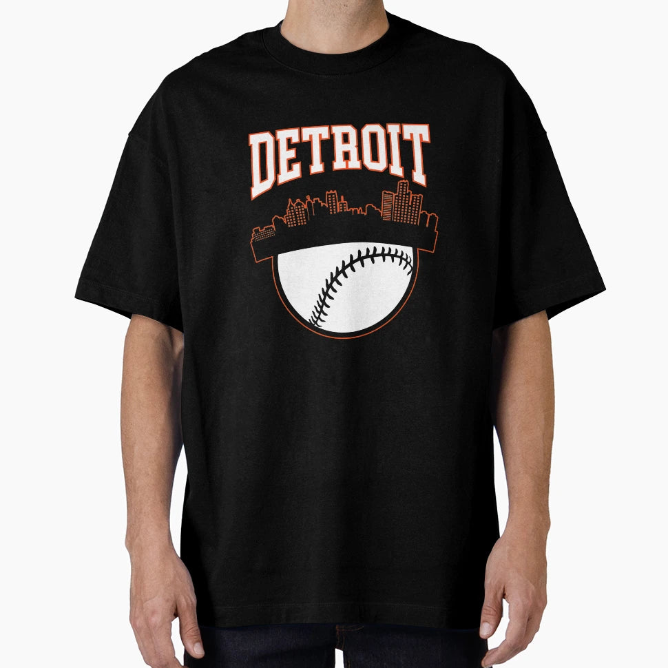 Detroit Baseball Minimalist City T-Shirt - Aesthetic Graphic for Adults - T-Shirt, Sweatshirt, Hoodie